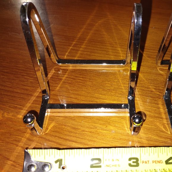 2 New Silver Plate Holder Easel Display Stand - 3 inch Stands for Display - Picture 2 of 4